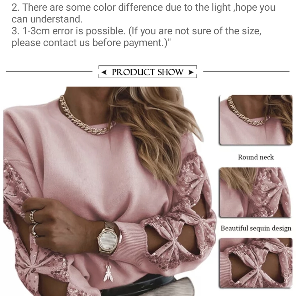 NWT Sequin Bow Knitted Fall Sweater S:M - Picture 11 of 14